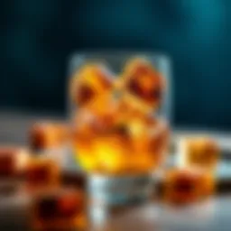 Whisky rocks arranged elegantly in a glass