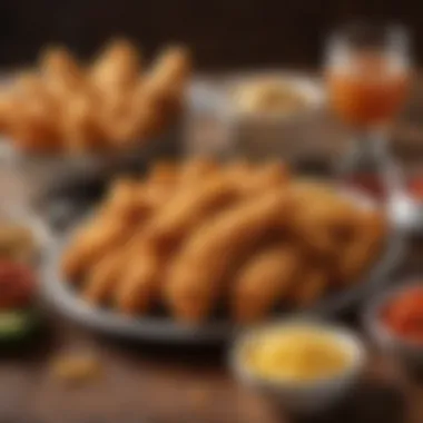 A beautifully plated Zaxby's Chicken Finger Platter showcasing its crispy chicken fingers and sides.