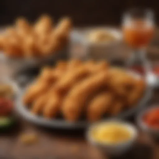 A beautifully plated Zaxby's Chicken Finger Platter showcasing its crispy chicken fingers and sides.